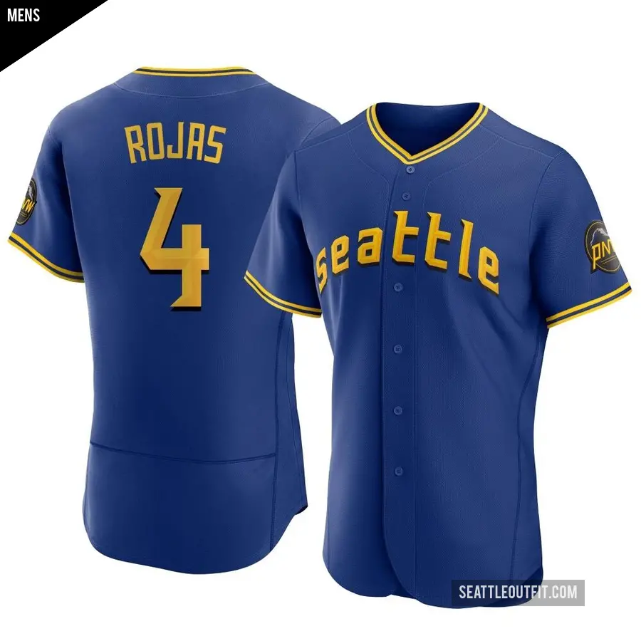 Men's Seattle Mariners ＃4 Josh Rojas Authentic Royal 2023 City Connect Jersey