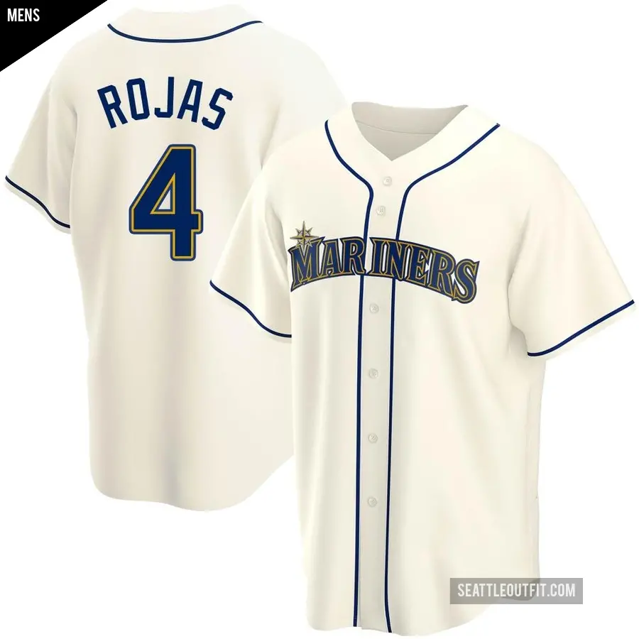 Men's Seattle Mariners ＃4 Josh Rojas Replica Cream Alternate Jersey