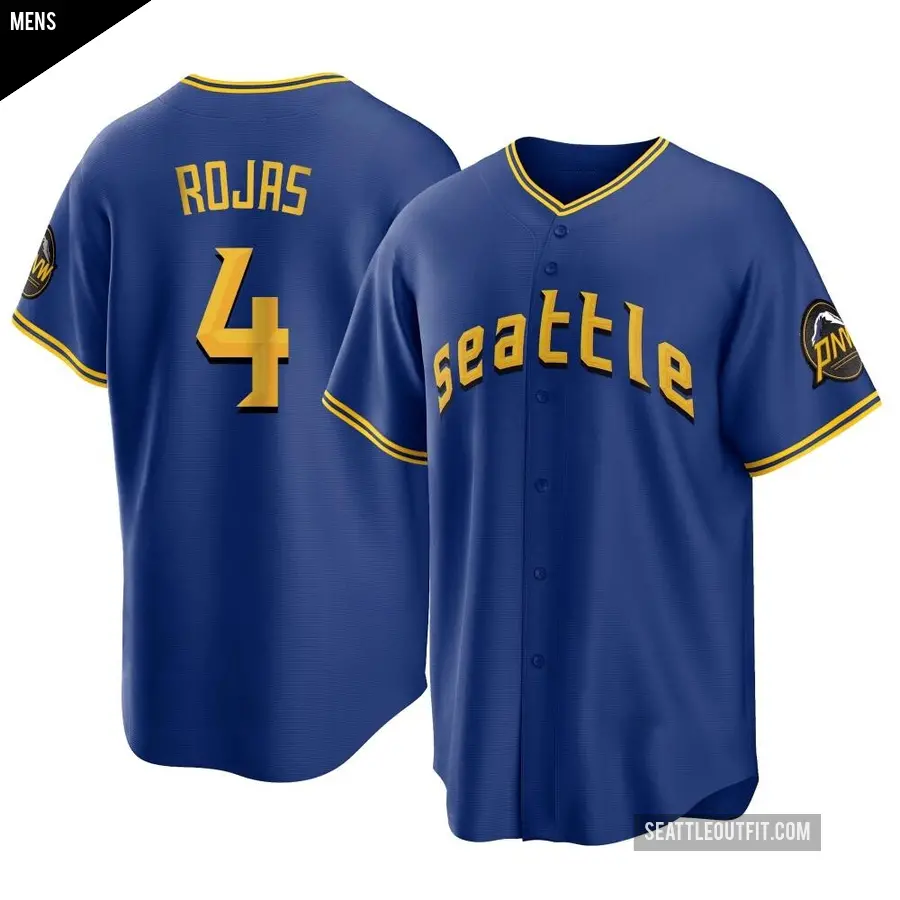 Men's Seattle Mariners ＃4 Josh Rojas Replica Royal 2023 City Connect Jersey