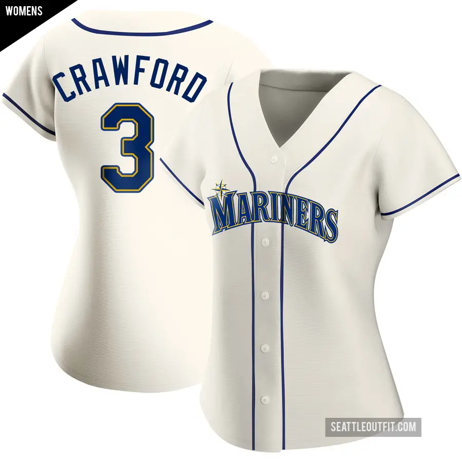 Women's Seattle Mariners ＃3 J.P. Crawford Authentic Cream Alternate Jersey