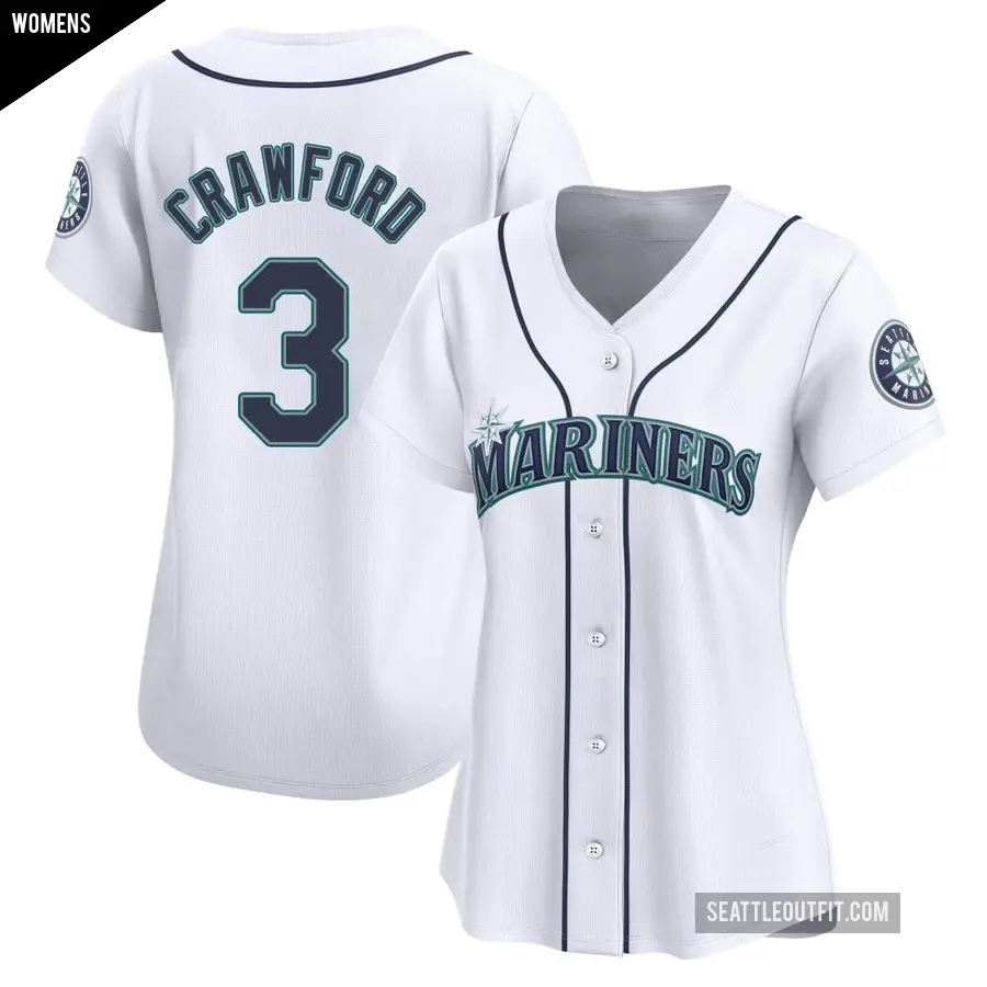 Women's Seattle Mariners ＃3 J.P. Crawford Limited White Home Jersey