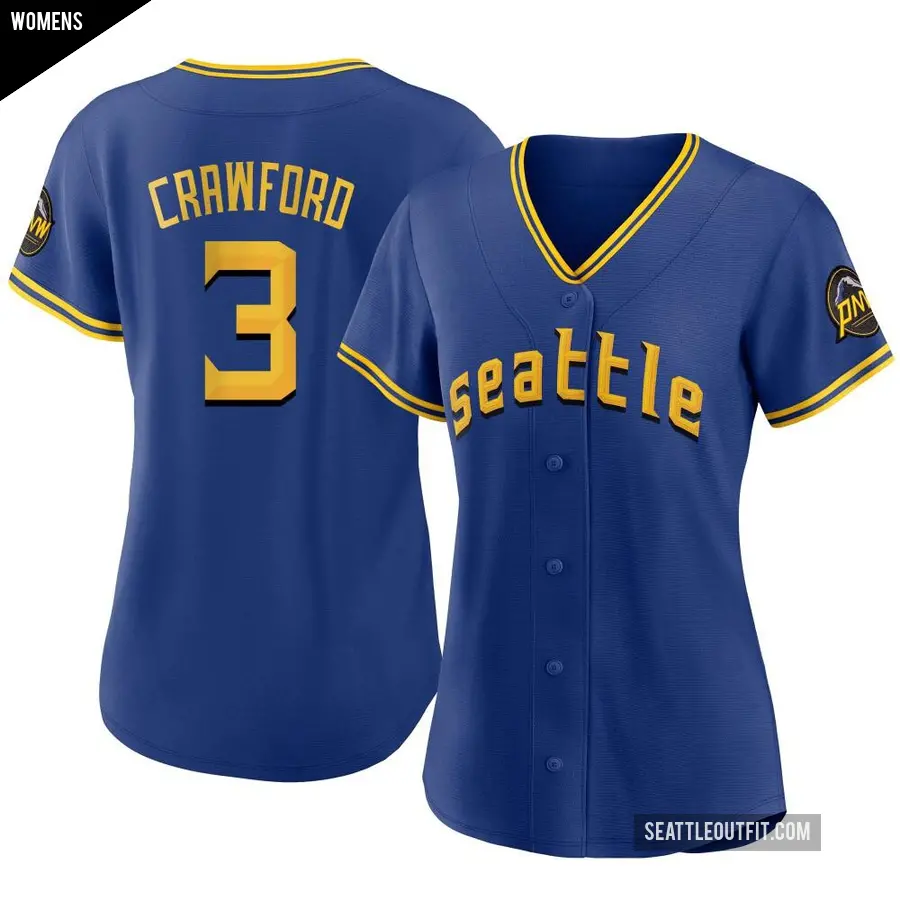 Women's Seattle Mariners ＃3 J.P. Crawford Replica Royal 2023 City Connect Jersey