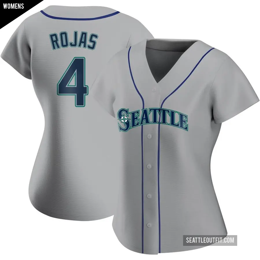 Women's Seattle Mariners ＃4 Josh Rojas Authentic Gray Road Jersey