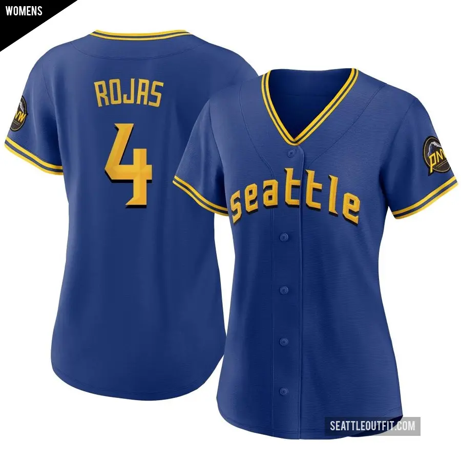 Women's Seattle Mariners ＃4 Josh Rojas Replica Royal 2023 City Connect Jersey