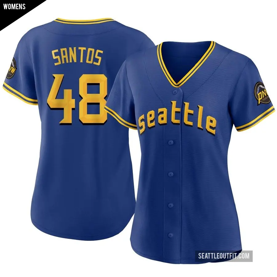 Women's Seattle Mariners ＃48 Gregory Santos Replica Royal 2023 City Connect Jersey